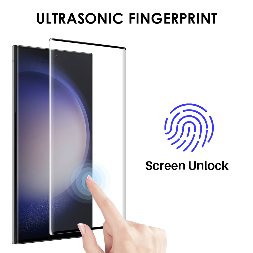 NORTHJO til Samsung Galaxy S23 Ultra TPU etui Klart telefoncover + 3D buet skærmbeskytter af hærdet glas NORTHJO til Samsung Galaxy S23 Ultra TPU etui Klart telefoncover + 3D buet skærmbeskytter af hærdet glas